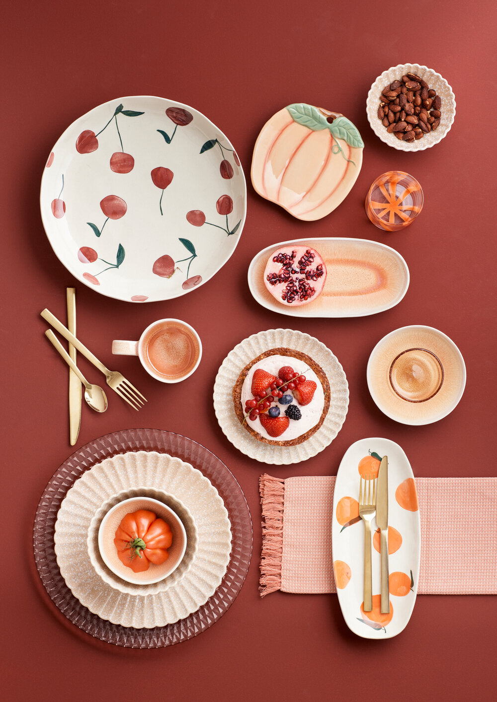 Spring oval tallerken - orange